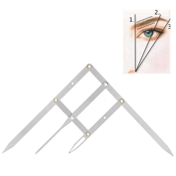 Tattoo Eyebrow Ruler, Eyebrow Measure Ruler Eyebrow Tattoo for Eyebrow Drawing Designs Eyebrow Shapes, Golden Ratio Makeup Symmetrical Tool Accessory for Tattoo Artist Novice(White)