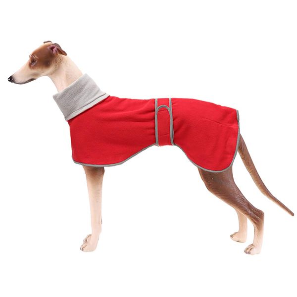 Geyecete greyhound coat Greyhound Cosy Fleece Jumper, Greyhound Winter Coat, lurcher coat Whippet Winter Coat Whippet Lurcher Salukis-Red-S