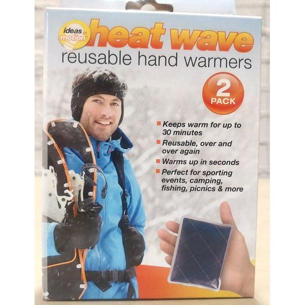 NEW! Heat Wave Reusable Hand Warmers 2 Pack camping skiing Outdoors USA made