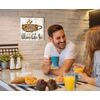 Kitchen Coffee Bar Sign Custom Name - Start with Coffee Saying