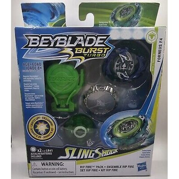 BEYBLADE Burst Turbo Forneus F4 Sling Shock Rip Fire Starter Light Up Age 8+