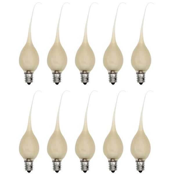 Creative Hobbies® Country Style Silicone Dipped Candle Light Bulbs (Pkg of 10 Bulbs) ~ 5 Watt Pearlized Silicone, Gold Glow