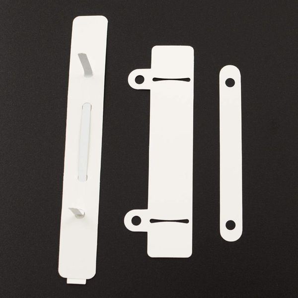 Abheftmechaniken selbstklebend | 4-teilig 150 x 20 mm, weiß | 20, 100 oder 250 Stück | Heftstreifen zum Kleben | Abheftstreifen für Mappen, Akten & Ordner / 20 Stück