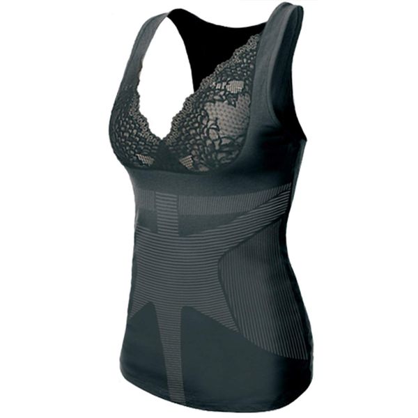 [Amazon.co.jp Limited] More Pressure Women's Tank Top with Compression Inner [Normal Type/Lace Type] [M/L]