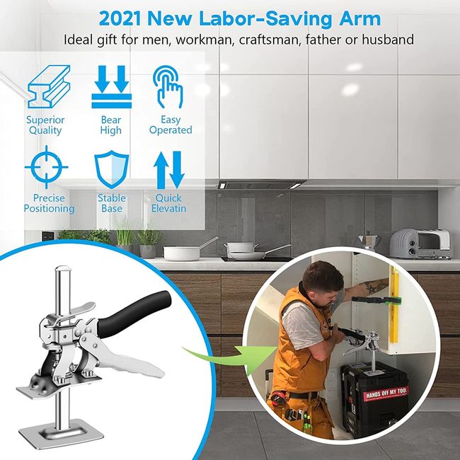 Lifter Cabinet Jack Anti Slip Labor-saving Arm Door Use Board Height  Regulator Plaster Sheet Repair Hand Tools Moving