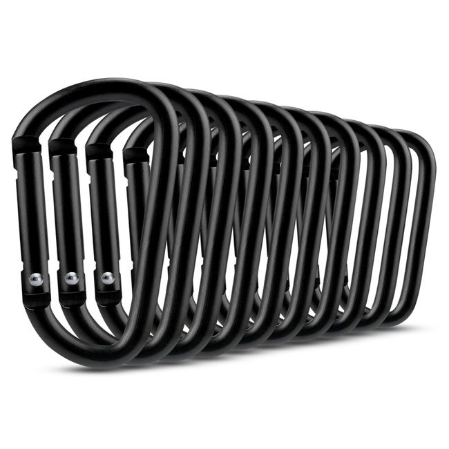 Booms Fishing CC2 New Aluminum Alloy Carabiner Ultra Light Canavilla Black 10 Pcs