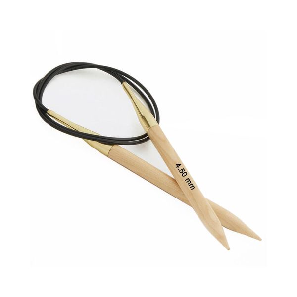 KnitPro KP35385 80 cm x 4.5 mm Basix Fixed Circular Needles, Birch, Brown