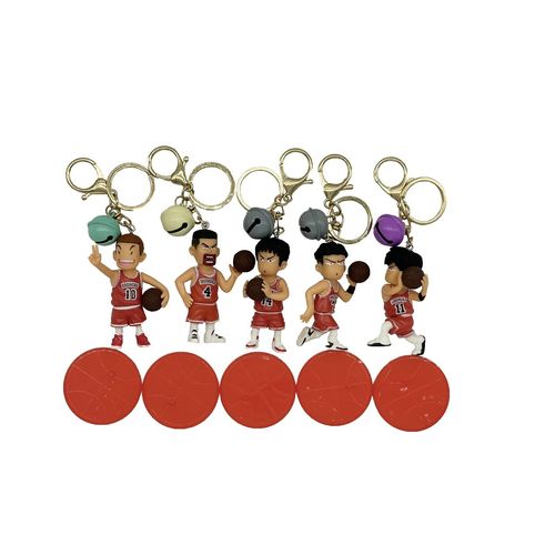 Denyeet Slam Dunk Keychain, Set of 5, Slam Dunk, Kaede Rukawa, Hisashi Mitsui, Ryota Miyagi, Takanori Akagi, Sakuragi Hanamichi Keychain, Pendant, Cute, Bag Strap, Cell Phone, Keys, Automotive,