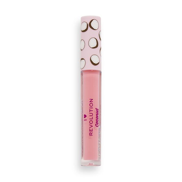 I Heart Revolution, Tasty Coconut Lipgloss, formula idratante e non appiccicosa al profumo di cocco, Coconut Sugar, Pink 2,2 ml