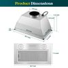20" Insert Range Hood 600CFM Ducted/Ductless Kitchen Built-in Vent Sliver 2 LEDs