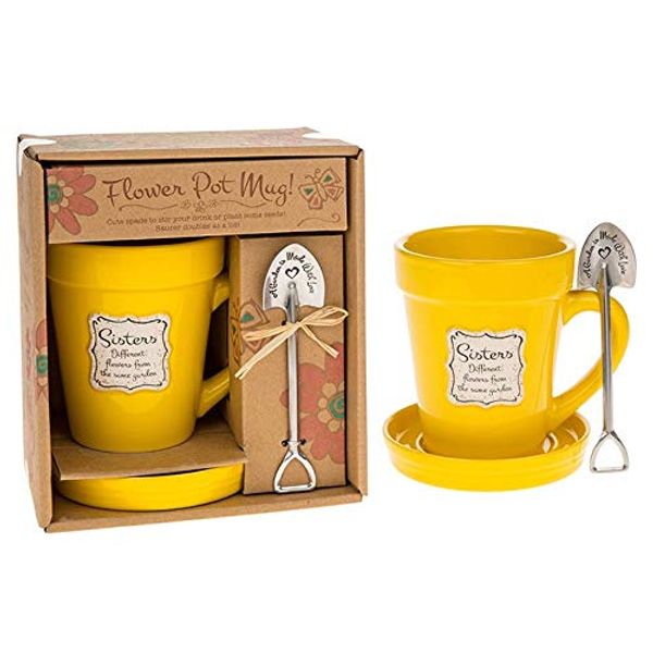 Beautiful Gardening Theme Mug Gift Sisters Different Flowers Same Garden