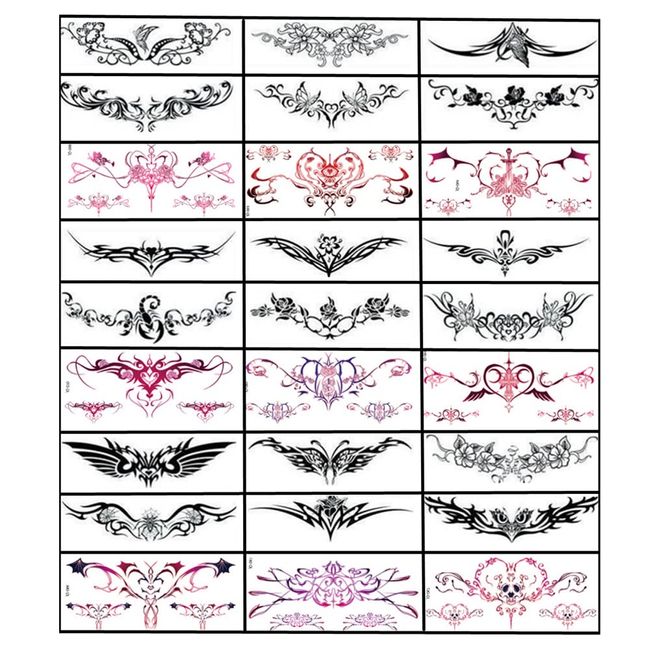 28 Sheets sexy Temporary Tattoos Stickers Abdomen Waist Waterproof Tattoo Stickers Women Ideal Bachelorette Party Tattoos for Women and Girls Temporary Fake Body Tattoos