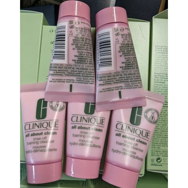 Lot of 5 CLINIQUE All About Clean Rinse-off Foaming Cleanser 1 Oz/30 ml=5oz $25