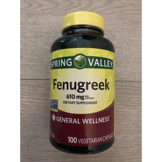 Spring Valley Fenugreek Dietary Supplement Capsules, 610mg, 100 Count