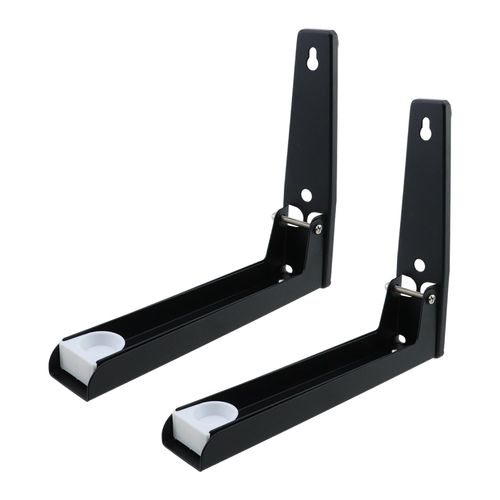 Savagrow 1Pair Wall-Mounted Microwave Bracket Heavy Duty Metal Collapsible Shelf Bracket - Black