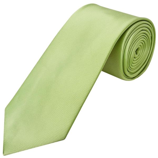 TIES R US Plain Light Sage Satin Classic Men's Tie