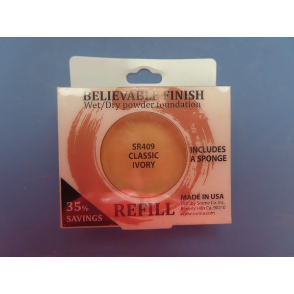 Sorme  Believable Finish  Wet/Dry Pwdr. Foundation Refill SR409 Classic Ivory