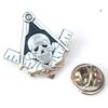 Masonic Compass With Skull And Crossbones Lapel Pin Badge