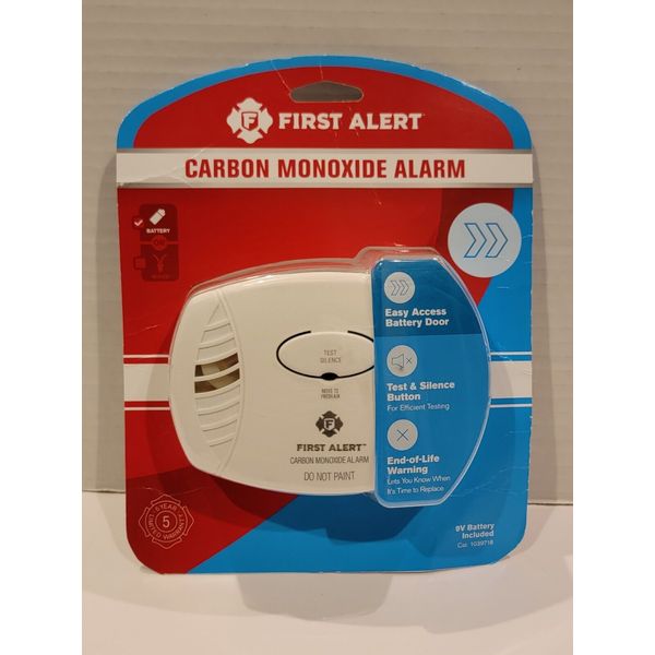 First Alert Carbon Monoxide Alarm 1039718 (9V Battery Included)