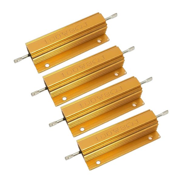 nanomaru Metal Clad Resistor 100W 8Ω Winding Resistor with Screw Hole, Vacuum Tube Amplifier, Dummy Load, Hifra Prevention, LED, Aluminum, Set of 4