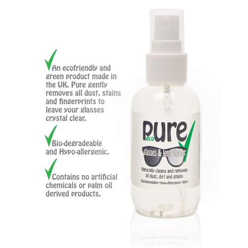 Glasses and Lens Cleaning Kit - Eco-Friendly, Bio Degradable and Hypo Allergenic Ingredients. Naturally removes All dust, Grease, Marks and Stains Without harming The Coating.