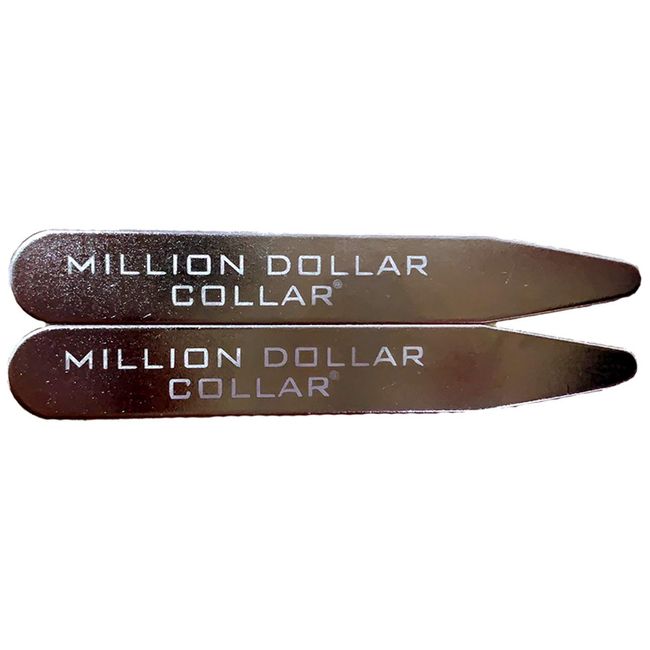 Million Dollar Collar 10 Sets of Metal Collar Stays for Men with Felt Carrying Cases Stays Metal