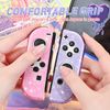 DLseego Protective Cover for Switch/Switch OLED Controller,Transparency Glitter Soft TPU Handle Protector Grip Case Shell,Pink+Purple