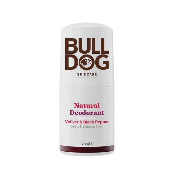 BULLDOG - Bodycare for Men | Vetiver and Black Pepper Roll On Natural Deodorant | 24hr odour protection | 75 ml