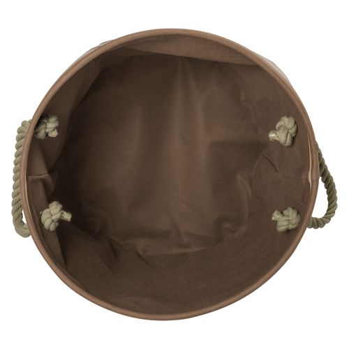 Bone Dry Pet Storage Collection Striped Paw Patch Bin, Large Round, Brown