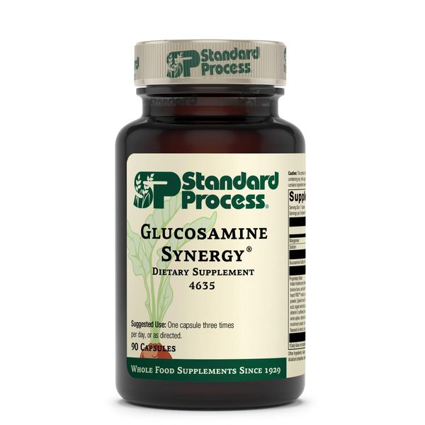 Standard Process Glucosamine Synergy - Whole Food RNA Supplement and Joint Support with Cyanocobalamin, Cholecalciferol, Shiitake, Manganese, Rice Bran, Organic Carrots - 90 Capsules