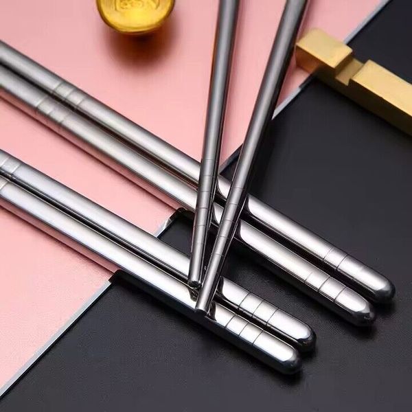 5 Pair Child Size Stainless Steel Chopsticks Reusable
