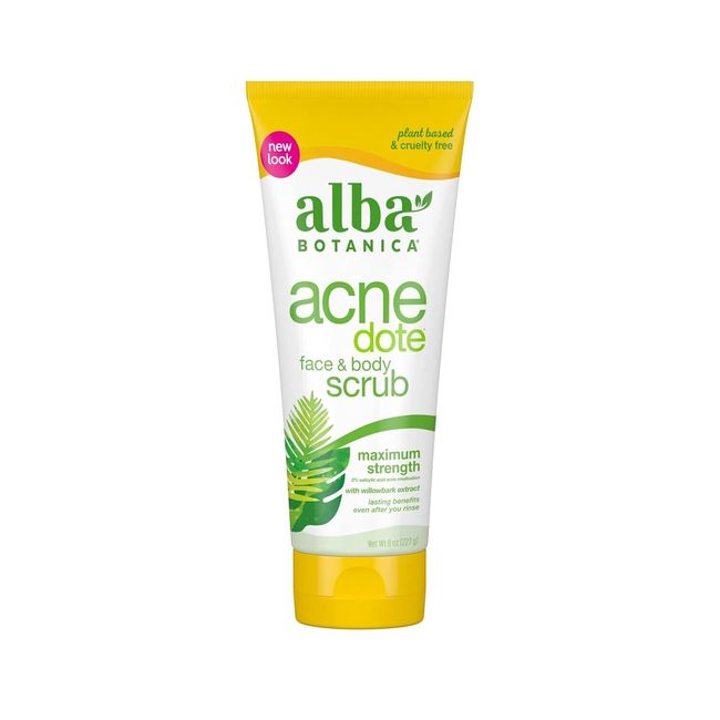 Alba Botanica Acnedote Maximum Strength Face & Body Scrub, 8 Oz