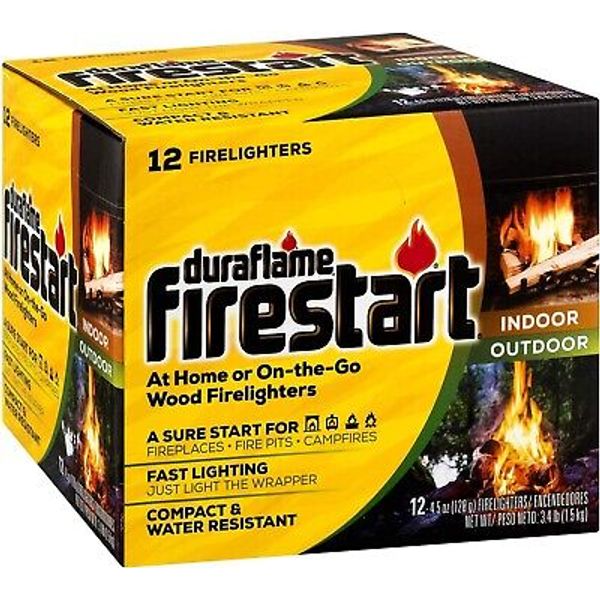 DURAFLAME 4841 FIRESTART 12 PACK FIRE LOG STARTER FIRELIGHTER WOODSTOVE