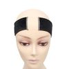 1 piece wig fixing band, adjustable size, wig shifting, soft, use with wig net, breathable (Black)