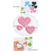 Domestic Glitter Patch Heart Pack of 3 Pink