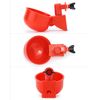 QWORK® 6PCS Automatic Poultry Drinker, Red Plastic Chicken Water Dispenser for Buckets Boxes Troughs 3/8 Inch Thread