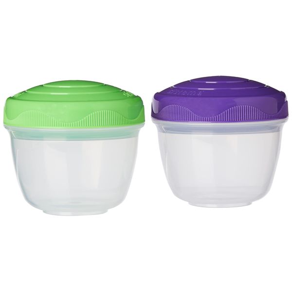 Sistema Yogurt To Go 150ml Round Storage Containers, Stackable Storage Containers with Lids, Pack of 2