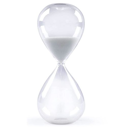 Vukayo BLSL-01 Colorful Hourglass 5 Minutes 10 Minutes 15 Mins 30 Minutes 60 Mins Sand Timer Game Kitchen Cooking Bath Decor Timer Home Office Classroom (15 Minutes, White)