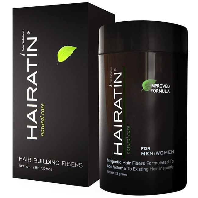 HAIRATIN Hair Building Fibers (LIGHT BROWN) | Undetectable & Natural, 28G Bot...