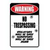 Warning No Trespassing metal tin sign interior decoration