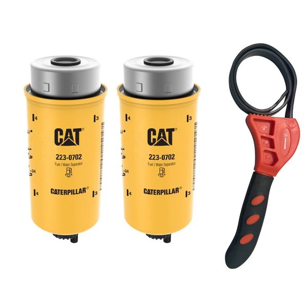 Caterpillar 223-0702 Fuel Water Separator w/IHD Strap Wrench Bundle (2)
