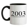 Limited Edition 2003-11oz - Ceramic Two-Tone Mug for Coffee/Tea - Black/White - One Size