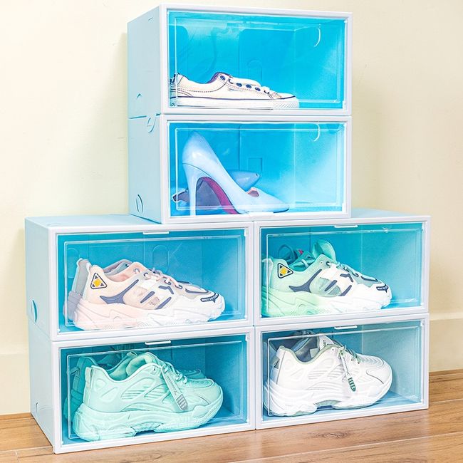 Transparent Shoe Organizer, Foldable Shoe Storage Box, Dustproof