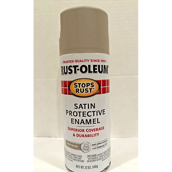 Rust Oleum Driftwood Satin Enamel Protective Spray Paint Stops Rust 12 Oz