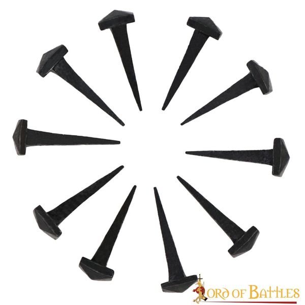 Medieval Decoration Nails Hardware Door Furniture Iron Accessory Black Set of 10