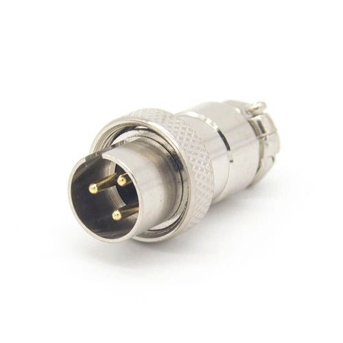 GX16 3 Pin Male Plug Connector Reverse Straight Panel Mount Solder GX16 Aviation Connector for Cable Electrical Connection