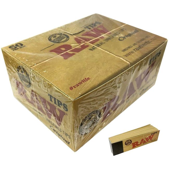 RAW ORIGINAL TIPS 50 2 x 100 Box of 50 Packs Roach Full Box 50 PER BOOKLETS