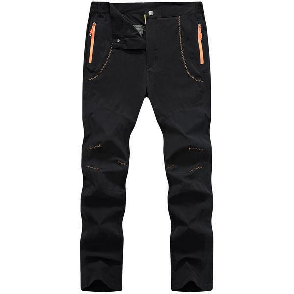 TBMPOY Men's Hiking Work Cargo Pants Lightweight Waterproof Quick Dry Outdoor Mountain Pant Fishing Camping Black 38