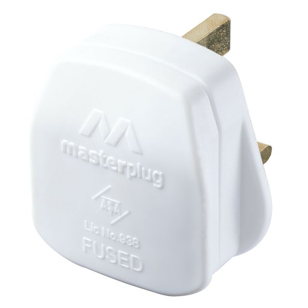 Masterplug Plug with 13 Amp Fuse, 50 x 48 x 43 mm, White