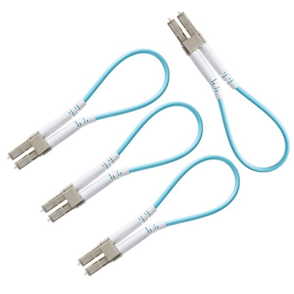 GwliUni 4 PCS OM3 Loopback Plug Tester Multimode LC-UPC Fiber Optical Duplex Cable Adapter 50/125